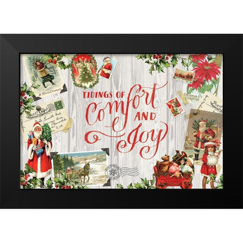 Xmas Collage 1 Black Modern Wood Framed Art Print by Lula Bijoux And Company