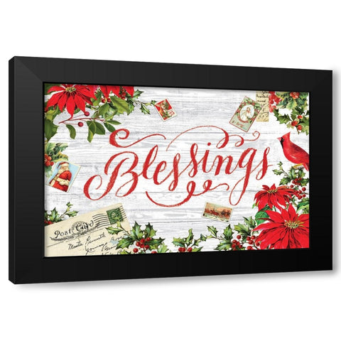 Xmas Collage 2 Black Modern Wood Framed Art Print with Double Matting by Lula Bijoux And Company