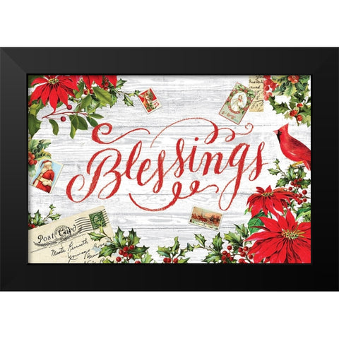 Xmas Collage 2 Black Modern Wood Framed Art Print by Lula Bijoux And Company