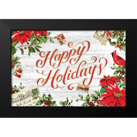 Xmas Collage 3 Black Modern Wood Framed Art Print by Lula Bijoux And Company