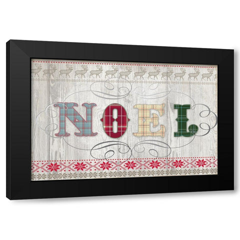 Noel Black Modern Wood Framed Art Print with Double Matting by Lula Bijoux And Company
