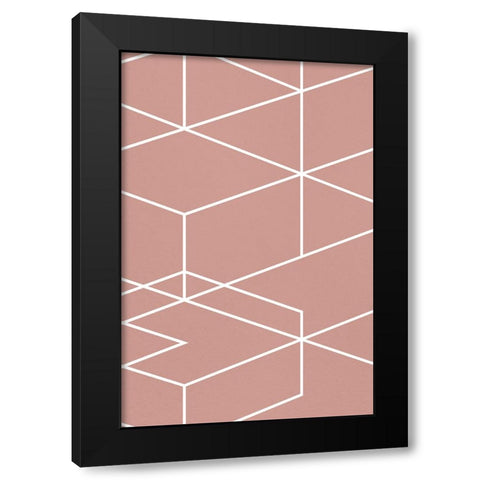 Rose Geometric 2 Black Modern Wood Framed Art Print by Lula Bijoux and Company