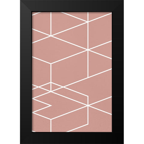 Rose Geometric 2 Black Modern Wood Framed Art Print by Lula Bijoux and Company