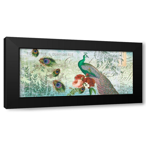 Peacock ART Green Black Modern Wood Framed Art Print by Allen, Candace
