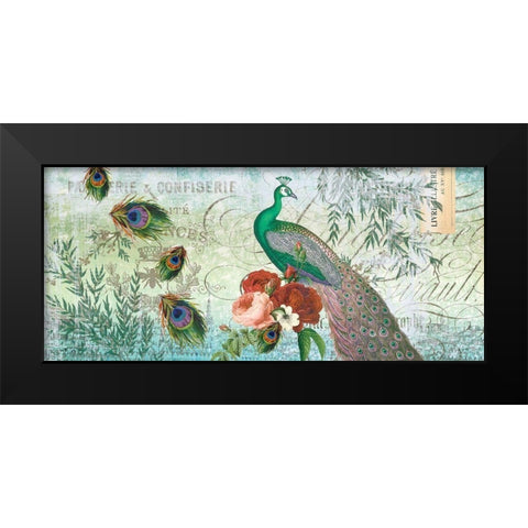 Peacock ART Green Black Modern Wood Framed Art Print by Allen, Candace
