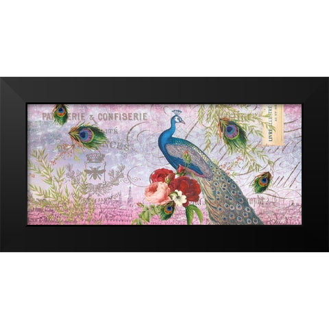 Peacock Purple Black Modern Wood Framed Art Print by Allen, Candace