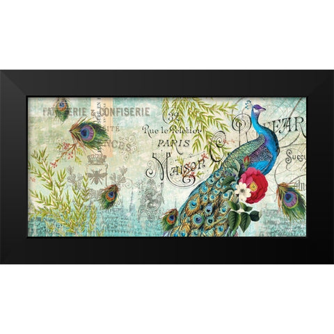 Peacock  Black Modern Wood Framed Art Print by Allen, Candace
