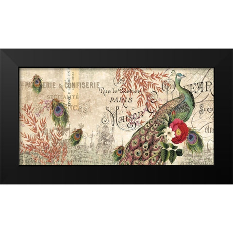 Peacock SMALL Black Modern Wood Framed Art Print by Allen, Candace