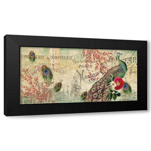 Peacock X SMALL Black Modern Wood Framed Art Print by Allen, Candace