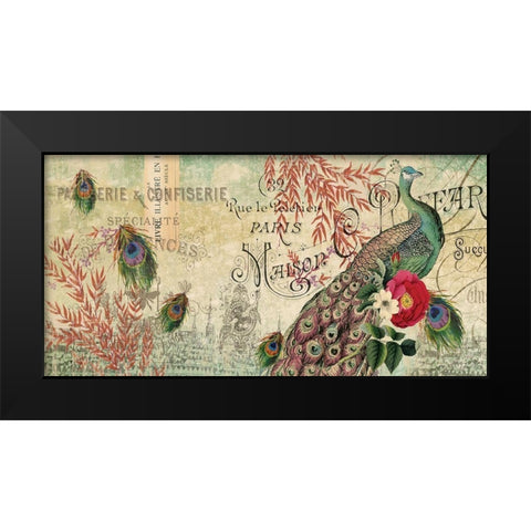 Peacock X SMALL Black Modern Wood Framed Art Print by Allen, Candace