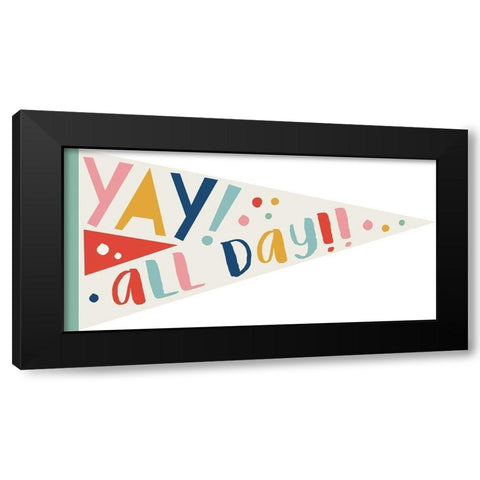 Awesome Pennant 1 Black Modern Wood Framed Art Print by Lula Bijoux and Company