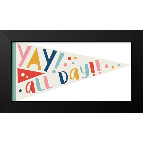 Awesome Pennant 1 Black Modern Wood Framed Art Print by Lula Bijoux and Company