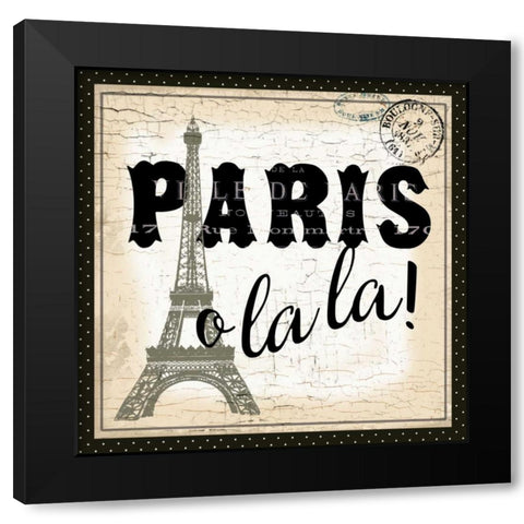 Paris Ooh La la Black Modern Wood Framed Art Print with Double Matting by Allen, Candace
