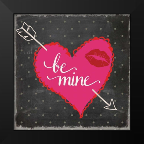 Valentines Day Heart 1 Black Modern Wood Framed Art Print by Allen, Candace