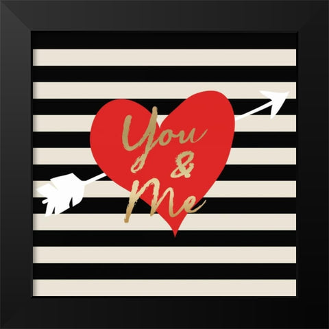 Valentines Day Heart 2 Black Modern Wood Framed Art Print by Allen, Candace