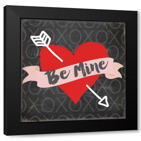 Valentines Day Heart 3 Black Modern Wood Framed Art Print by Allen, Candace