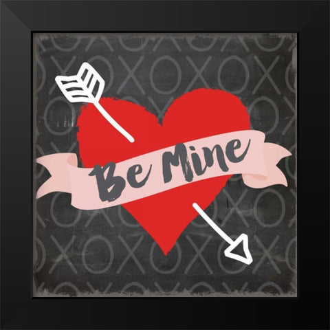 Valentines Day Heart 3 Black Modern Wood Framed Art Print by Allen, Candace