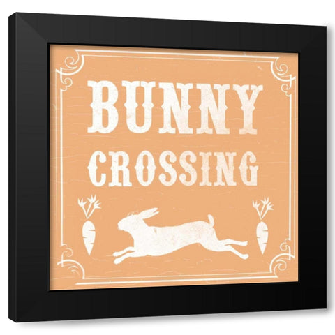 Bunny Crossing Black Modern Wood Framed Art Print with Double Matting by Allen, Candace