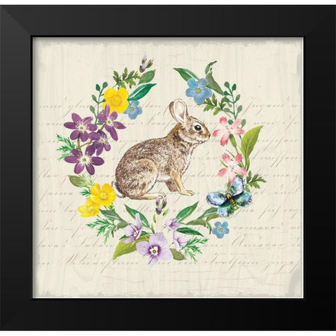 Easter Garden Wreath Black Modern Wood Framed Art Print by Allen, Candace