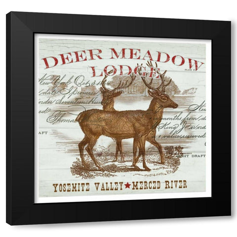 Deer Meadow Black Modern Wood Framed Art Print with Double Matting by Allen, Candace