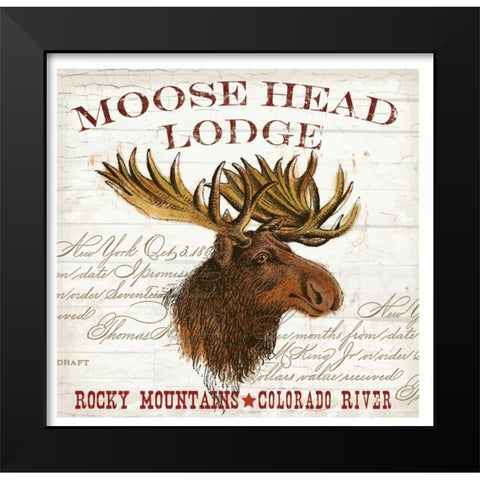 Moose Lodge Black Modern Wood Framed Art Print by Allen, Candace