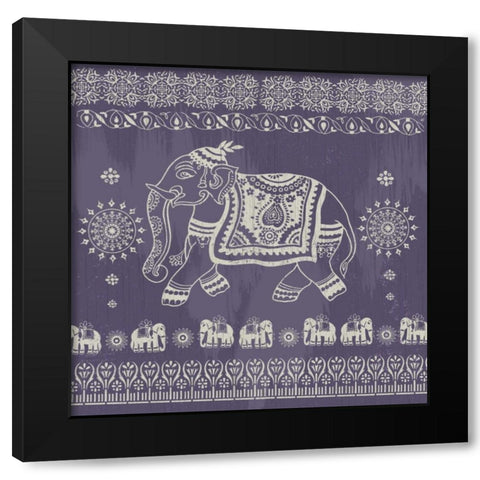 Boho Elephant Purple Black Modern Wood Framed Art Print by Allen, Candace