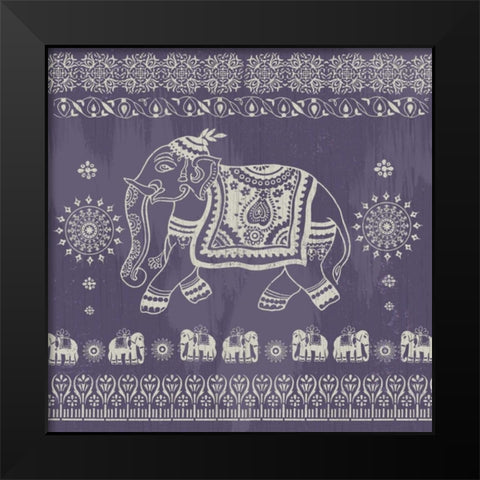 Boho Elephant Purple Black Modern Wood Framed Art Print by Allen, Candace