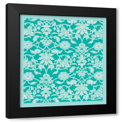 Chinois Pattern Black Modern Wood Framed Art Print with Double Matting by Allen, Candace