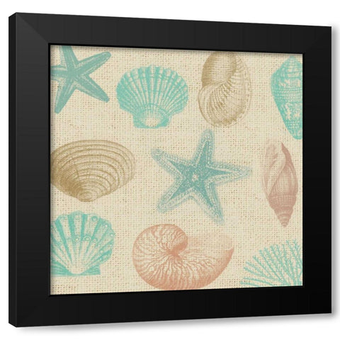 New Beachcomber Shells 1 Black Modern Wood Framed Art Print with Double Matting by Lula Bijoux and Company