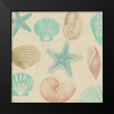 New Beachcomber Shells 1 Black Modern Wood Framed Art Print by Lula Bijoux and Company