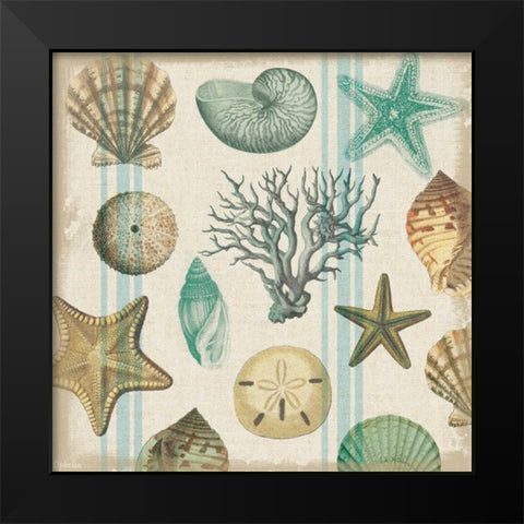 Beachcomber 1 Black Modern Wood Framed Art Print by Lula Bijoux and Company