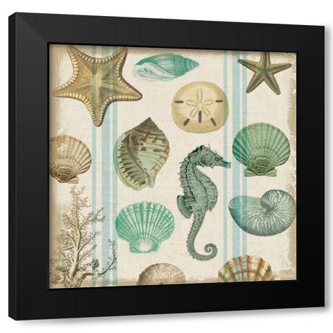 Beachcomber 2 Black Modern Wood Framed Art Print with Double Matting by Lula Bijoux and Company