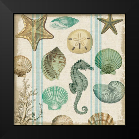 Beachcomber 2 Black Modern Wood Framed Art Print by Lula Bijoux and Company