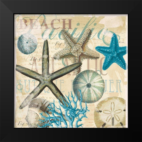 Beach Shells R1 Black Modern Wood Framed Art Print by Allen, Candace