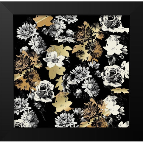 MidnightFlora 1 Black Modern Wood Framed Art Print by Allen, Candace