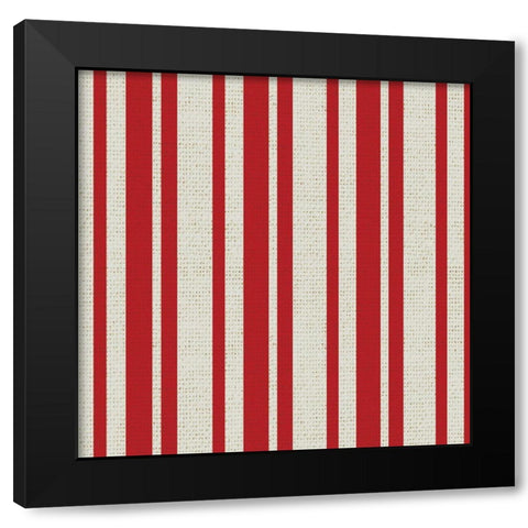 Nautical Red Stripe 1 Black Modern Wood Framed Art Print by Allen, Candace