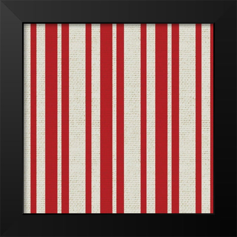 Nautical Red Stripe 1 Black Modern Wood Framed Art Print by Allen, Candace