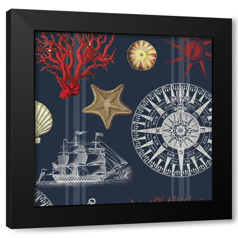 Nautical Main Navy Black Modern Wood Framed Art Print by Allen, Candace