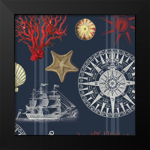 Nautical Main Navy Black Modern Wood Framed Art Print by Allen, Candace