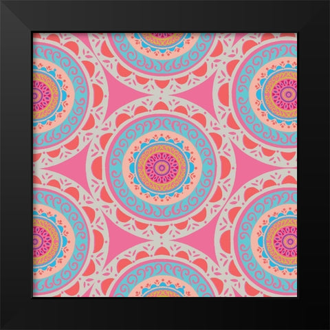 Boho Bright Mandala 1 Black Modern Wood Framed Art Print by Allen, Candace