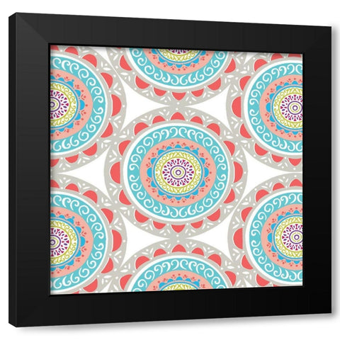 Boho Bright Mandala 2 Black Modern Wood Framed Art Print with Double Matting by Allen, Candace