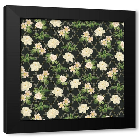 English Vintage Roses 2 Black Modern Wood Framed Art Print with Double Matting by Allen, Candace