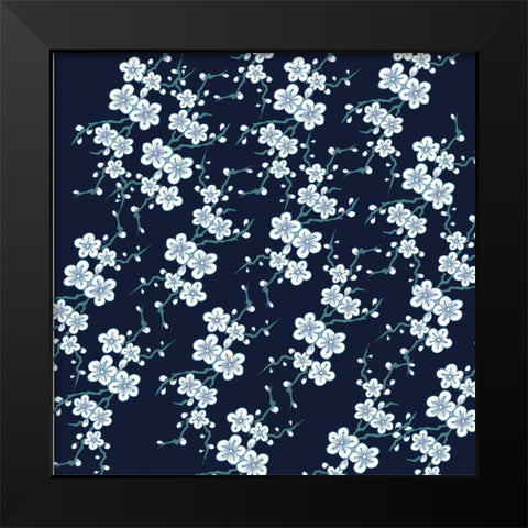 Kimono Quilt Asia 2 Black Modern Wood Framed Art Print by Allen, Candace