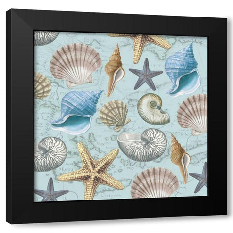 By The Sea Shells 1 Black Modern Wood Framed Art Print by Allen, Candace