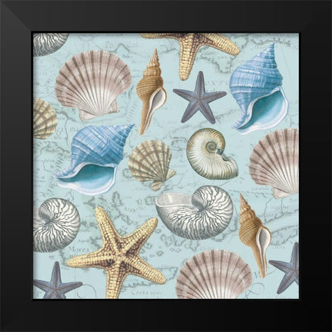 By The Sea Shells 1 Black Modern Wood Framed Art Print by Allen, Candace