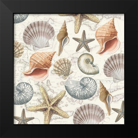 By The Sea Shells 2 Black Modern Wood Framed Art Print by Allen, Candace