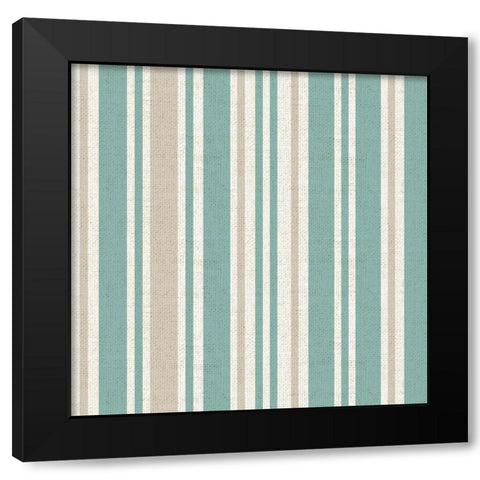 By The Sea Stripeez 3 Black Modern Wood Framed Art Print with Double Matting by Allen, Candace