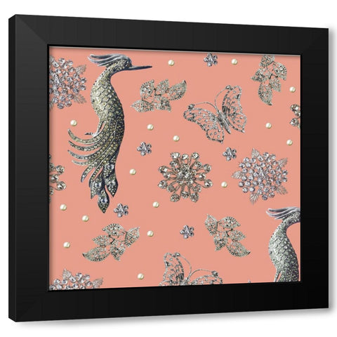 Gem Brooch 2 Black Modern Wood Framed Art Print with Double Matting by Allen, Candace