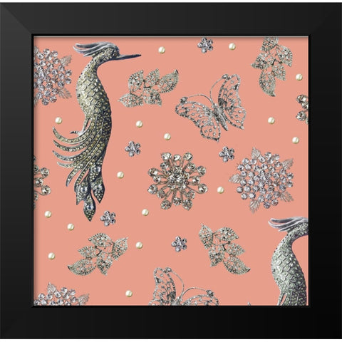 Gem Brooch 2 Black Modern Wood Framed Art Print by Allen, Candace