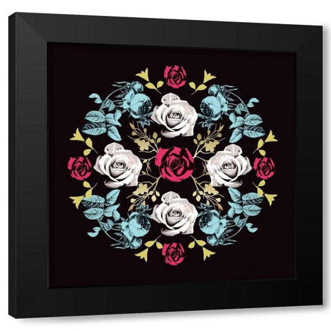 Modern Medallion Black Modern Wood Framed Art Print with Double Matting by Allen, Candace